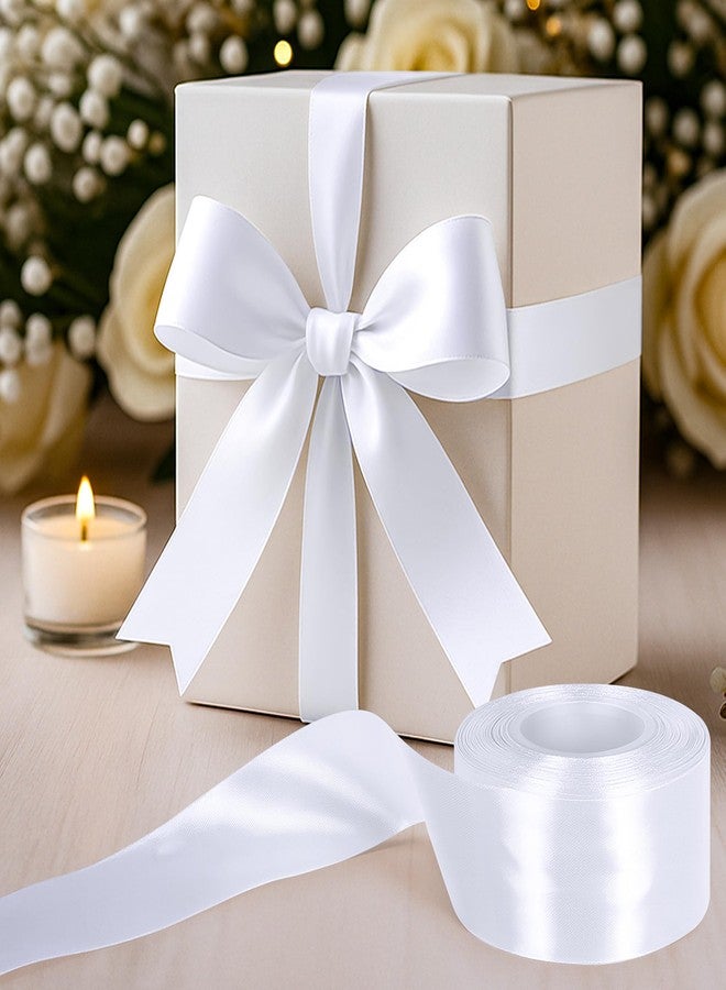 Fullive White Ribbon for Gift Wrapping, 30 Yards White Ribbon 1 1/2 Inch, Solid Polyester Satin Wedding Ribbons for Wedding Valentines Decorations DIY Hair Bows Wrapping Bouquet Floral Arrangements - Image 5